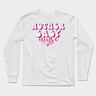 Mother Baby Nurse Christmas Postpartum Mom Baby Nursing Long Sleeve T-Shirt